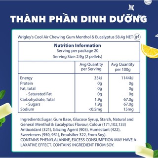 Combo 4 hũ kẹo Sing-gum Cool Air hương bạc hà - mật ong - chanh hũ 40 viên