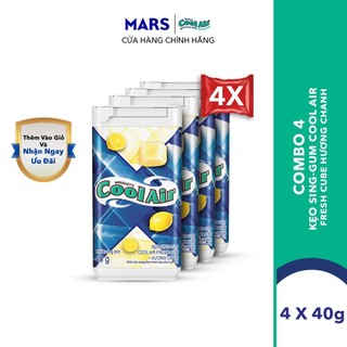 Combo 4 Kẹo Sing-Gum Cool Air Fresh Cube Lemon - Hương Chanh 40g