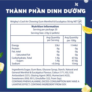 Combo 4 Kẹo Sing-Gum Cool Air Fresh Cube Lemon - Hương Chanh 40g