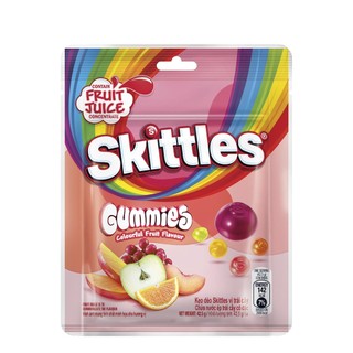 Combo 8 Gói kẹo dẻo Skittles Gummies mix vị - 4 gói vị trái cây và 4 gói vị sữa chua trái cây