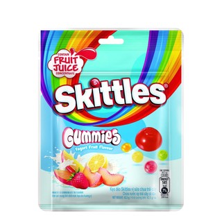 Combo 8 Gói kẹo dẻo Skittles Gummies mix vị - 4 gói vị trái cây và 4 gói vị sữa chua trái cây