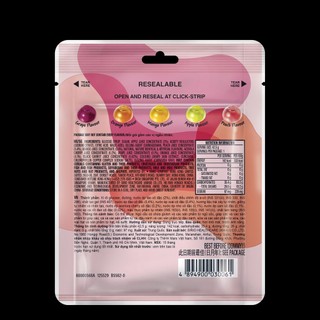 Combo 8 Gói kẹo dẻo Skittles Gummies mix vị - 4 gói vị trái cây và 4 gói vị sữa chua trái cây