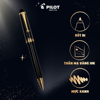 Bút bi ký PILOT cao cấp Custom 74 (Thân đen mạ vàng) Bút bi ký cao cấp Custom 74 (Thân đen) BKK-1000R