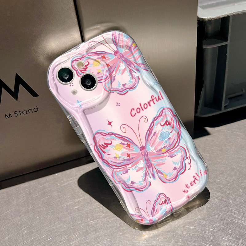 Ốp Lưng iPhone 16 Pro Max 15 Pro Max 14 Pro Max Plus 13 Pro Max 12 Pro Max Case Trong suốt Sáng tạo Vẽ bướm nhỏ Z4959