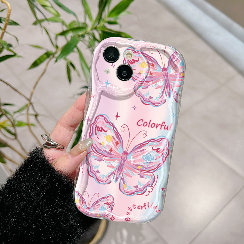 Ốp Lưng iPhone 16 Pro Max 15 Pro Max 14 Pro Max Plus 13 Pro Max 12 Pro Max Case Trong suốt Sáng tạo Vẽ bướm nhỏ Z4959
