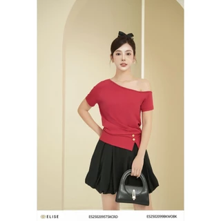 Áo thun đỏ đun cổ lệch thiết kế Elise ES2502095TSKCRD