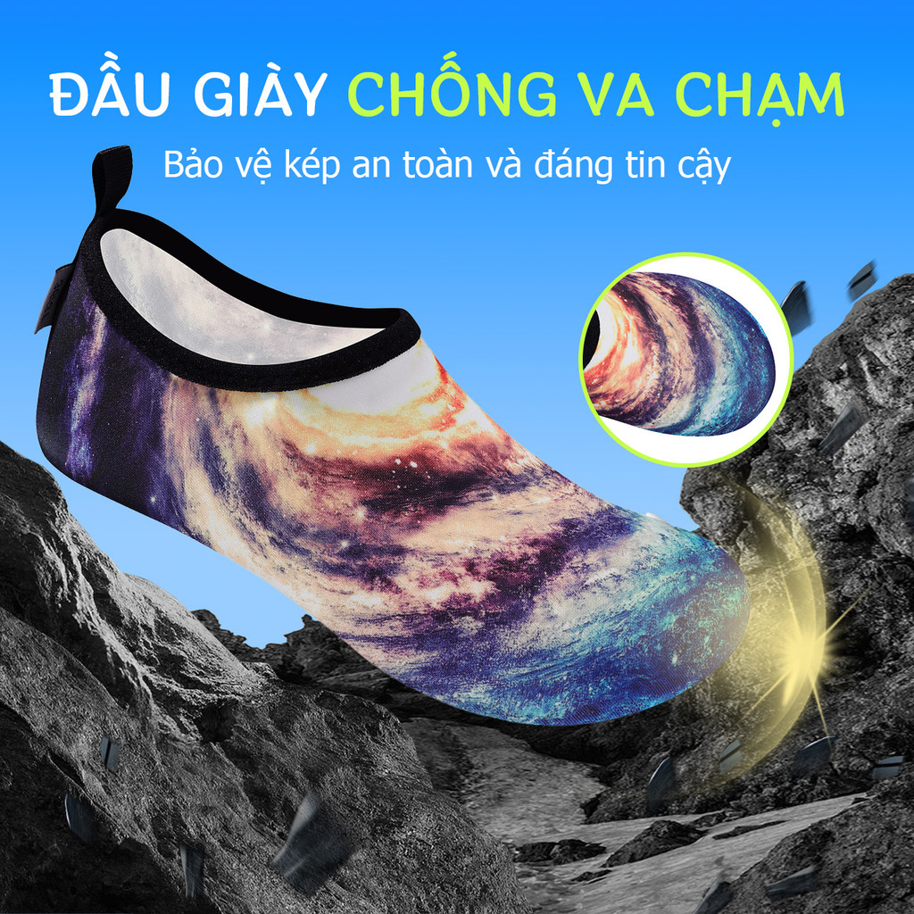 Coolloog giày tắm biển giầy yoga mùa hè lướt sóng nhẹ đáy cao su mềm giầy đi bơi