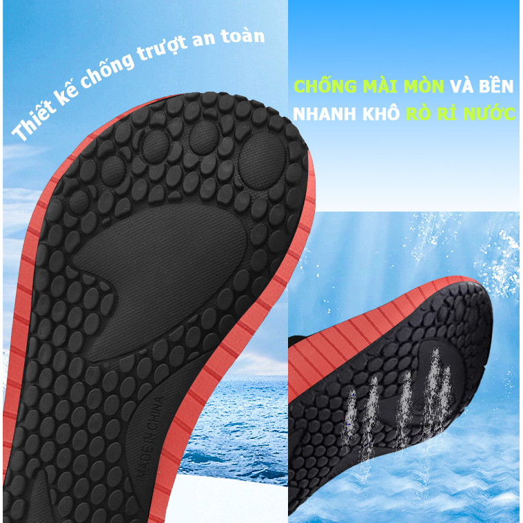 Giày đi biển đi bơi tập yoga chống trơn trượt vật sắc nhọn đâm vào chân đế cao su thoát nước