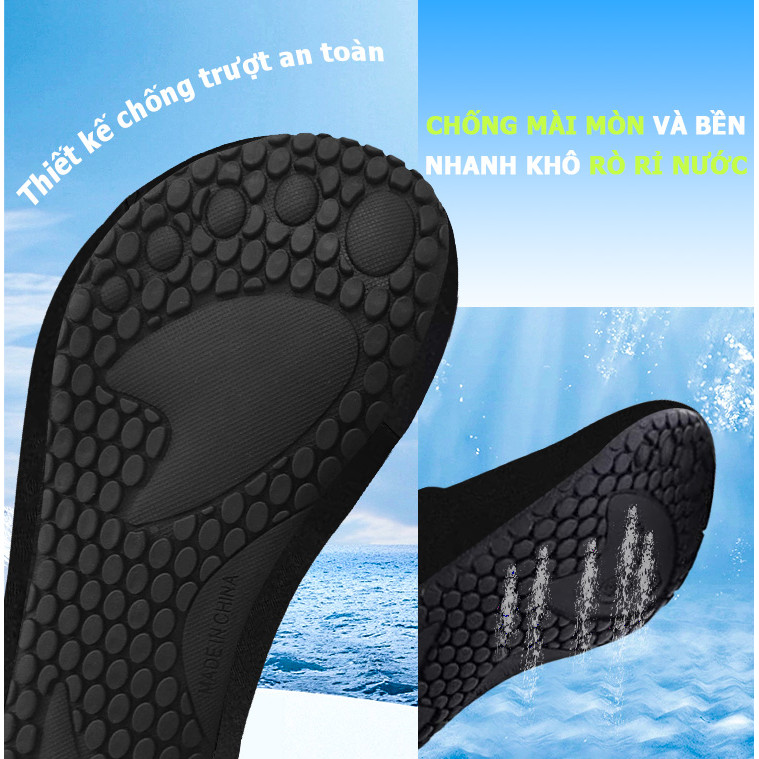 Giày đi biển đi bơi tập yoga chống trơn trượt vật sắc nhọn đâm vào chân đế cao su thoát nước