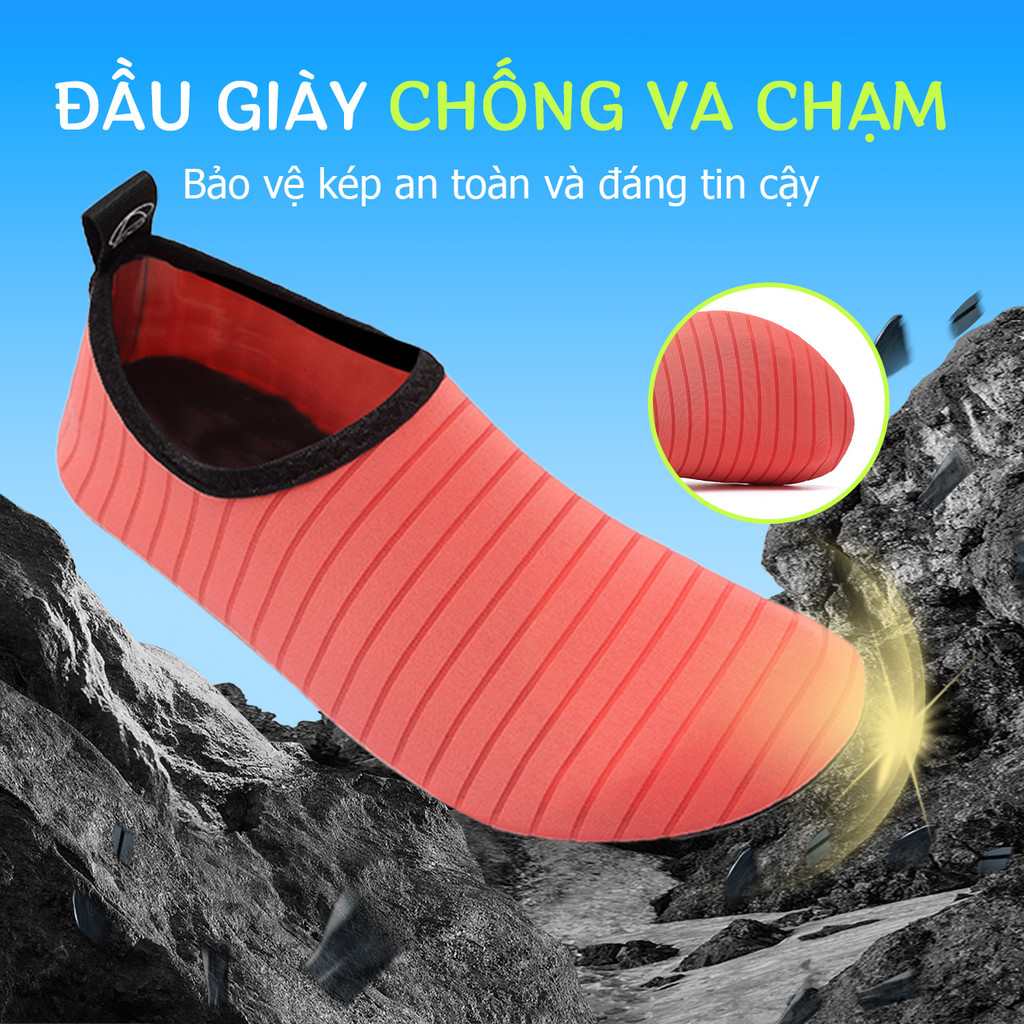 Giày đi biển đi bơi tập yoga chống trơn trượt vật sắc nhọn đâm vào chân đế cao su thoát nước