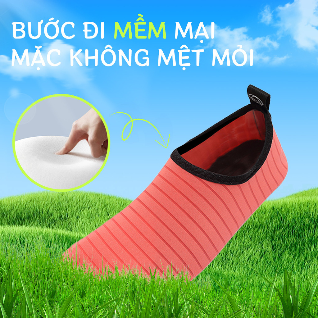 Giày đi biển đi bơi tập yoga chống trơn trượt vật sắc nhọn đâm vào chân đế cao su thoát nước