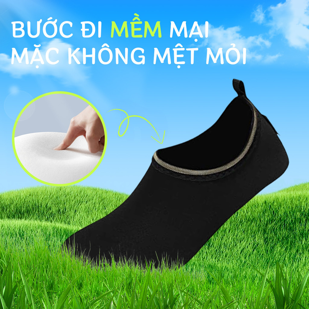 Giày đi biển đi bơi tập yoga chống trơn trượt vật sắc nhọn đâm vào chân đế cao su thoát nước