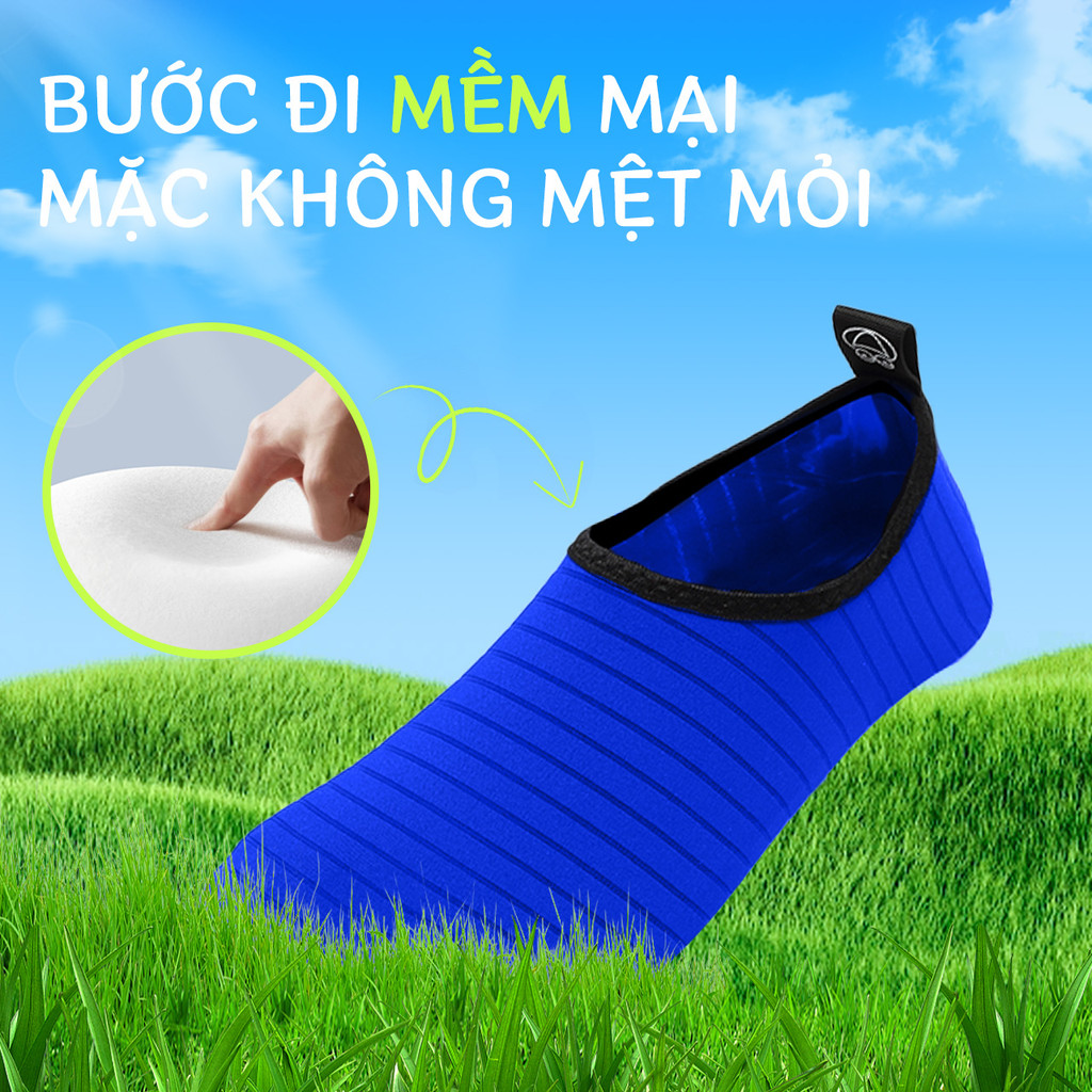 Giày đi biển giày lặn lội suối trekking đi bộ đế cao su chống trượt êm chân thoát nước tốt