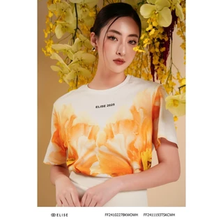 Áo thun trắng hoa poppy thiết kế Elise FF2411193TSKCWH