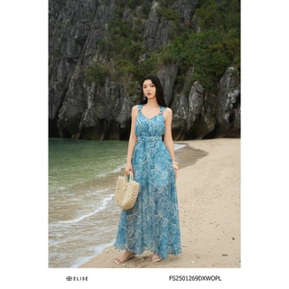 Đầm maxi voan xanh dương HT biển thiết kế Elise FS2501269DXWOPL
