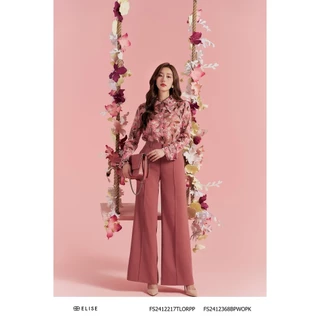 Quần suông hồng đất gân giữa thiết kế Elise FS2412368BPWOPK