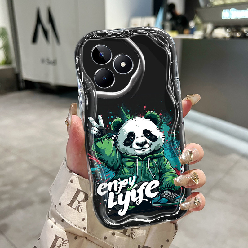 Ốp Lưng Realme C53 C51 C51s C65 C55 Note 50 Narzo N53 N55 Case Trong suốt Mẫu hoạt hình Panda Z4926