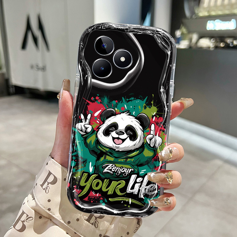 Ốp Lưng Realme C53 C51 C51s C65 C55 Note 50 Narzo N53 N55 Case Trong suốt Mẫu hoạt hình Panda Z4926
