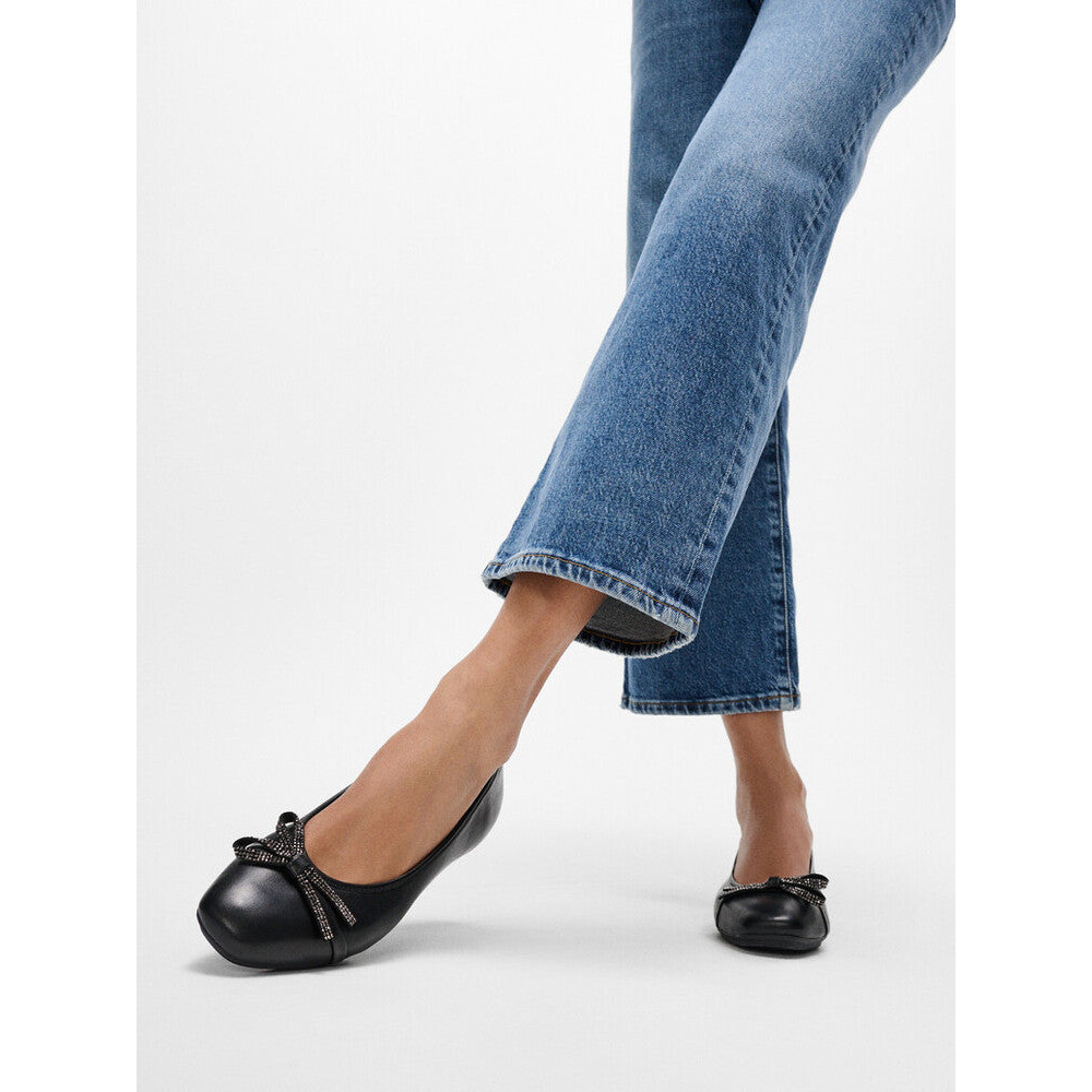 Giày Ballerina Nữ DELICATO GLITZ-BOW LEATHER BALLET FLATS E3E-001