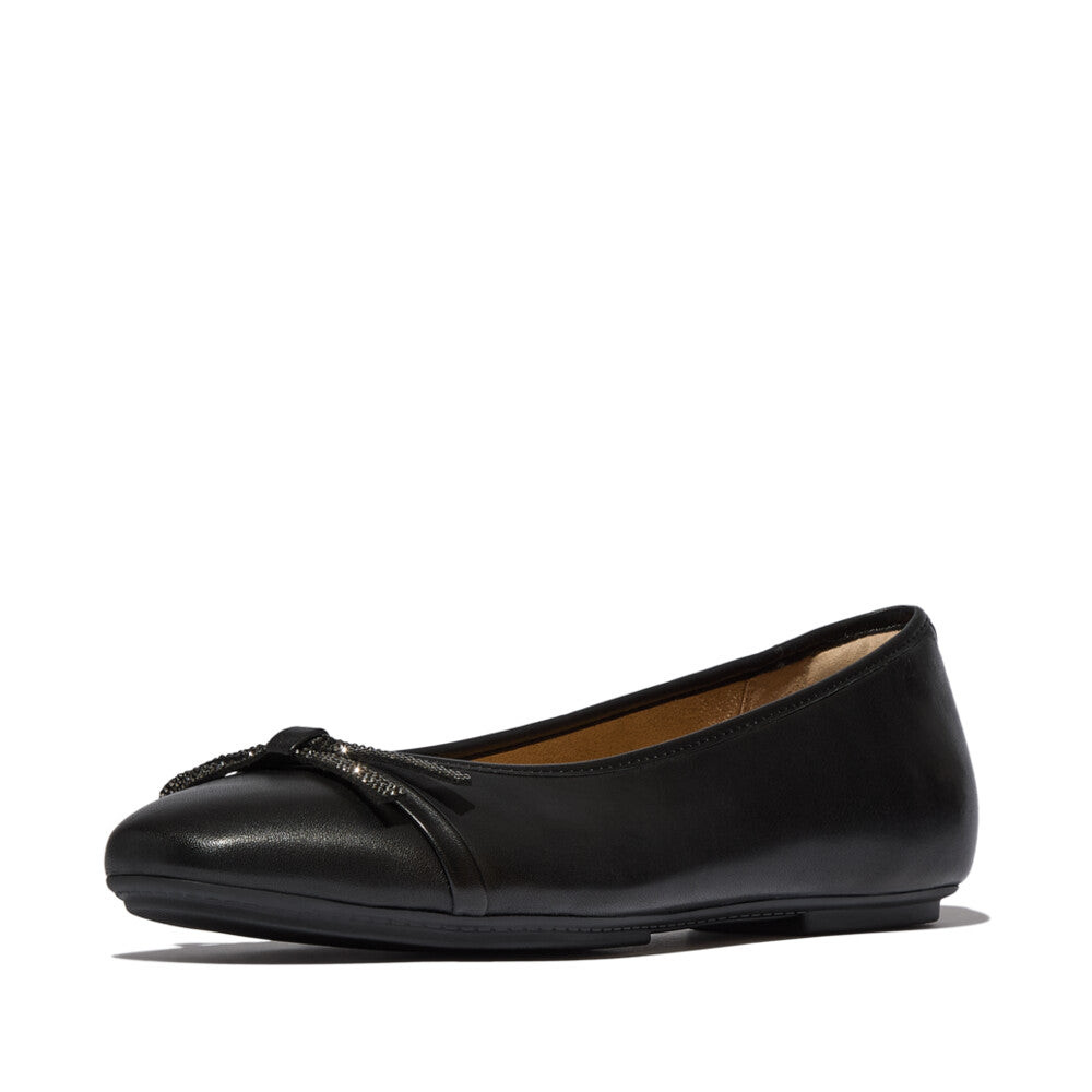 Giày Ballerina Nữ DELICATO GLITZ-BOW LEATHER BALLET FLATS E3E-001