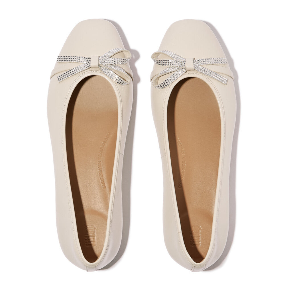 Giày Ballerina Nữ DELICATO GLITZ-BOW LEATHER BALLET FLATS E3E-A99