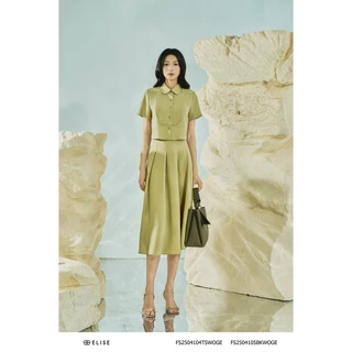 Chân váy xanh cốm xếp bấu ly thiết kế Elise FS2504105BKWOGE