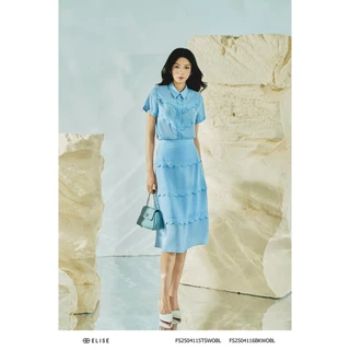 Jupe cát xanh viền sóng bô đê thiết kế Elise FS2504116BKWOBL