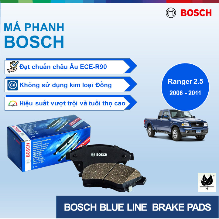 MÁ PHANH TRƯỚC BOSCH BLUE LINE FORD RANGER 2.5 ĐỜI 2006 ĐẾN 2011 [ LM ...