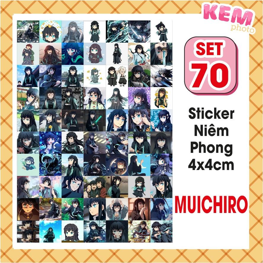 SET 70 sticker niêm phong MUICHIRO - Đã cắt rời - Tem dán 4x4cm in hình ...