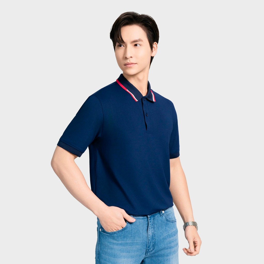 Áo Polo Nam tay ngắn Insidemen Regular cổ dệt viền màu xám màu đen màu xanh navy IPS190AS0