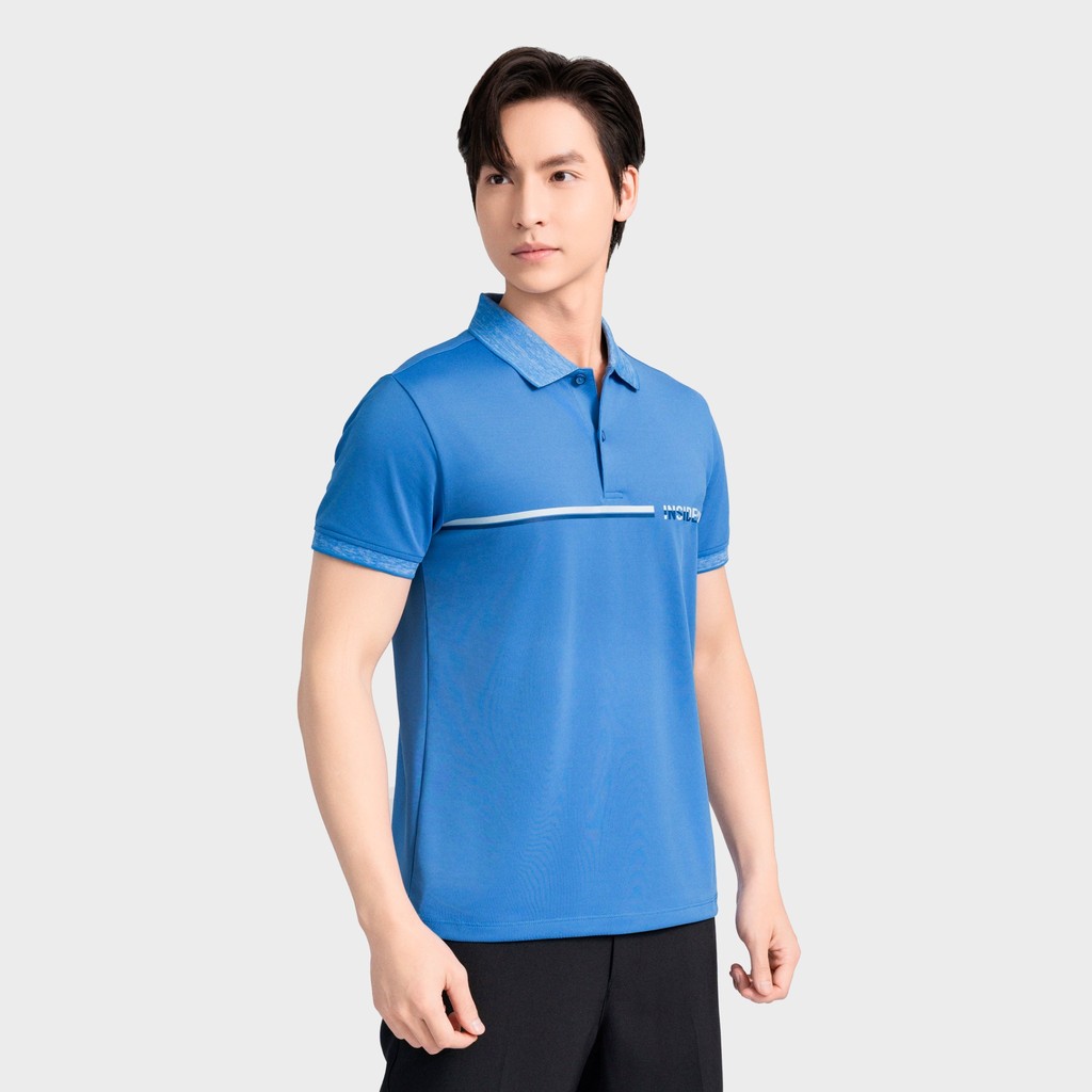 Áo Polo Nam tay ngắn màu xanh  Insidemen Slim Fit Cotton thấm hút Spandex co giãn IPS131AS2
