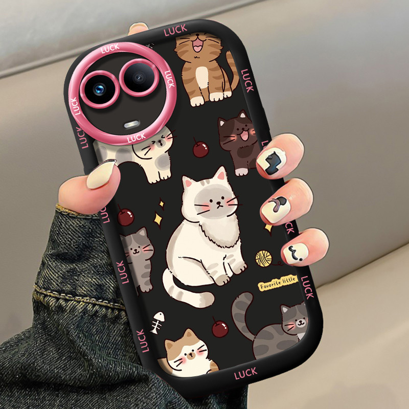 Ốp Lưng Realme 11 5G 11 Pro 5G 11 Pro+ 5G 11X 5G C67 5G Narzo 60 Pro 5G Narzo 60X 5G Silicon Case Hoạt hình Mèo HS0024