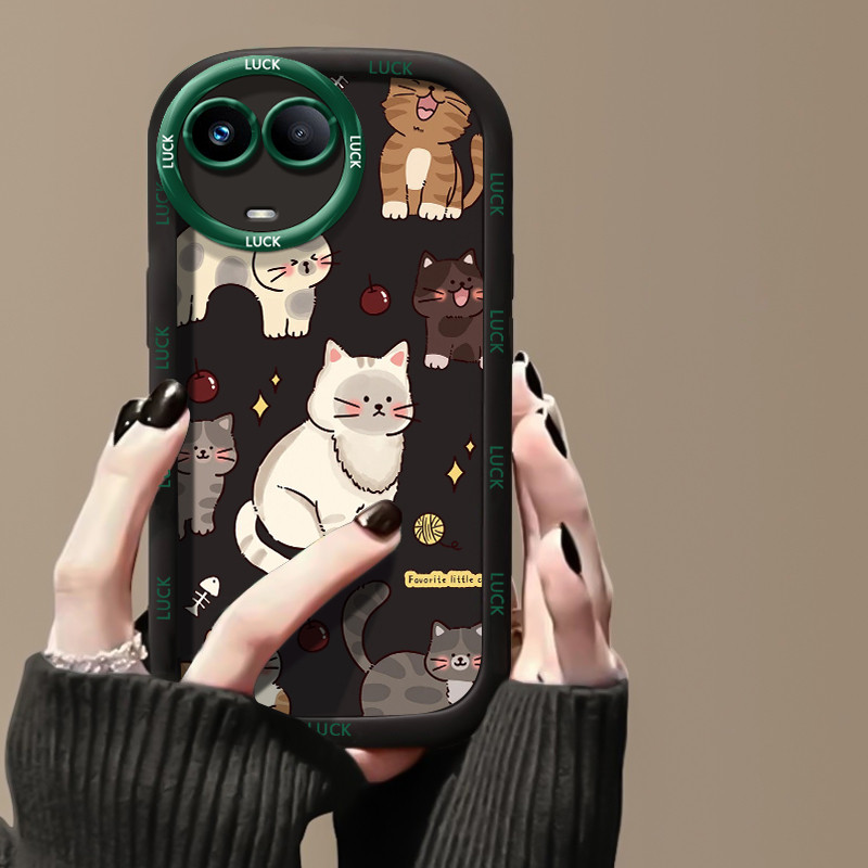 Ốp Lưng Realme 11 5G 11 Pro 5G 11 Pro+ 5G 11X 5G C67 5G Narzo 60 Pro 5G Narzo 60X 5G Silicon Case Hoạt hình Mèo HS0024