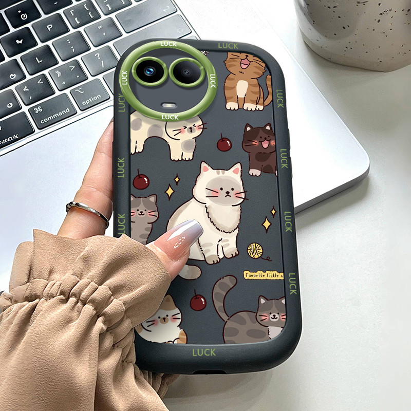 Ốp Lưng Realme 11 5G 11 Pro 5G 11 Pro+ 5G 11X 5G C67 5G Narzo 60 Pro 5G Narzo 60X 5G Silicon Case Hoạt hình Mèo HS0024