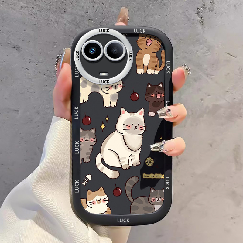 Ốp Lưng Realme 11 5G 11 Pro 5G 11 Pro+ 5G 11X 5G C67 5G Narzo 60 Pro 5G Narzo 60X 5G Silicon Case Hoạt hình Mèo HS0024