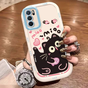 Ốp Lưng OPPO A16 A16s A54s Ốp Silicon Case Vẽ Mèo Nhỏ KL0230