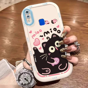 Ốp Lưng VIVO Y91 Y91i Y93 Y95 Y91C Y1S Y90 Ốp Silicon Case Vẽ Mèo Nhỏ KL0230