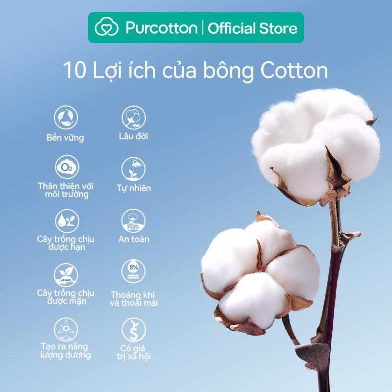Purcotton Khăn lau mặt 100% từ cotton tự nhiên làm sáng da nhạy cảm 60 tờ x 3 gói | BigBuy360 - bigbuy360.vn