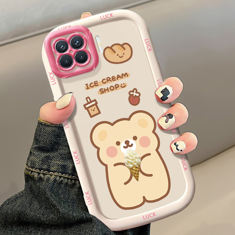 Ốp Lưng OPPO A93 2020 Reno 4F Reno4 F Reno 4 Lite F17 Pro Ốp Silicon Case Gấu Nhỏ KL0240