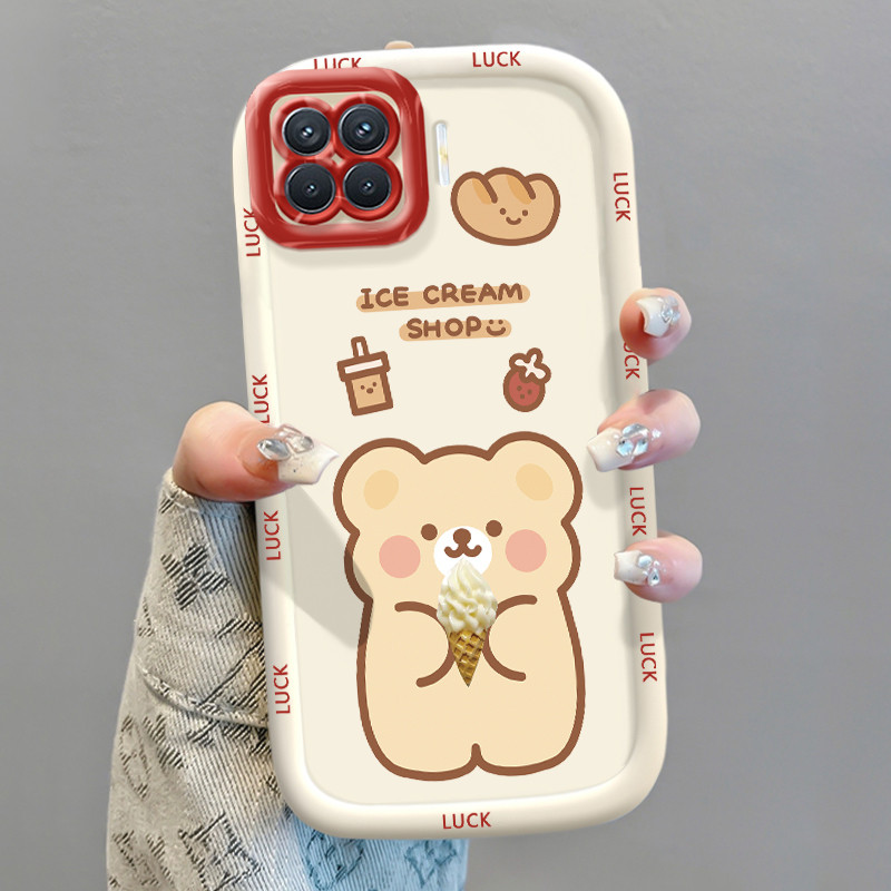 Ốp Lưng OPPO A93 2020 Reno 4F Reno4 F Reno 4 Lite F17 Pro Ốp Silicon Case Gấu Nhỏ KL0240