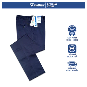 VIETTIEN SALE - Quần Khaki Việt Tiến, Xanh Đen, Họa Tiết Trơn, Form Regular Chất liệu Cao cấp