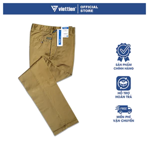 VIETTIEN SALE - Quần Khaki Việt Tiến, Nâu Khaki, Họa Tiết Trơn, Form Regular Chất liệu Cao cấp