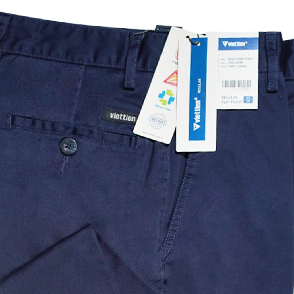 VIETTIEN SALE - Quần Khaki Việt Tiến, Xanh Đen, Họa Tiết Trơn, Form Regular Chất liệu Cao cấp