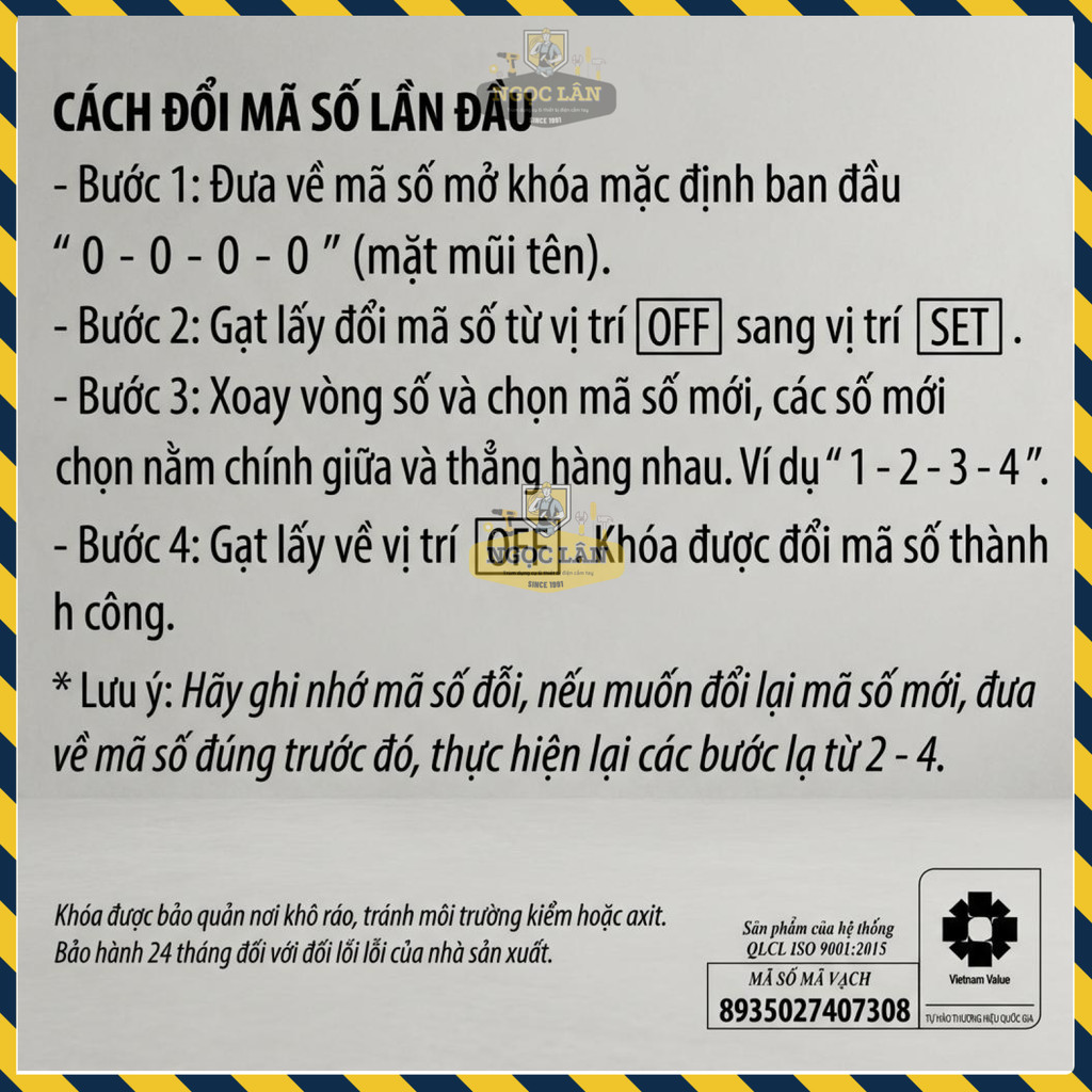 [Chính hãng] Khóa Số Treo Mật Mã Việt Tiệp Hợp Kim Kẽm Cao Cấp (Mã 13141)
