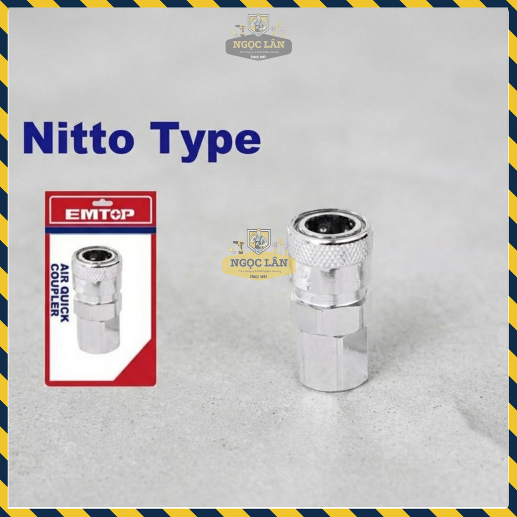 Khớp Nối Nhanh Nén Khí Nitto EMTOP 1/4 Inch (Ren trong - Cái)