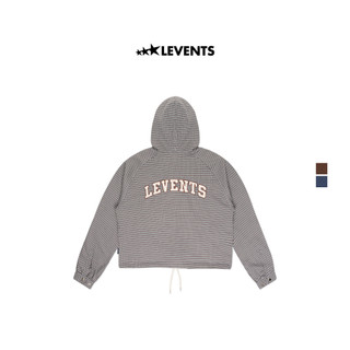 Áo Zipper Hoodie Boxy Levents Plaid Kẻ Sọc Caro Hopsack