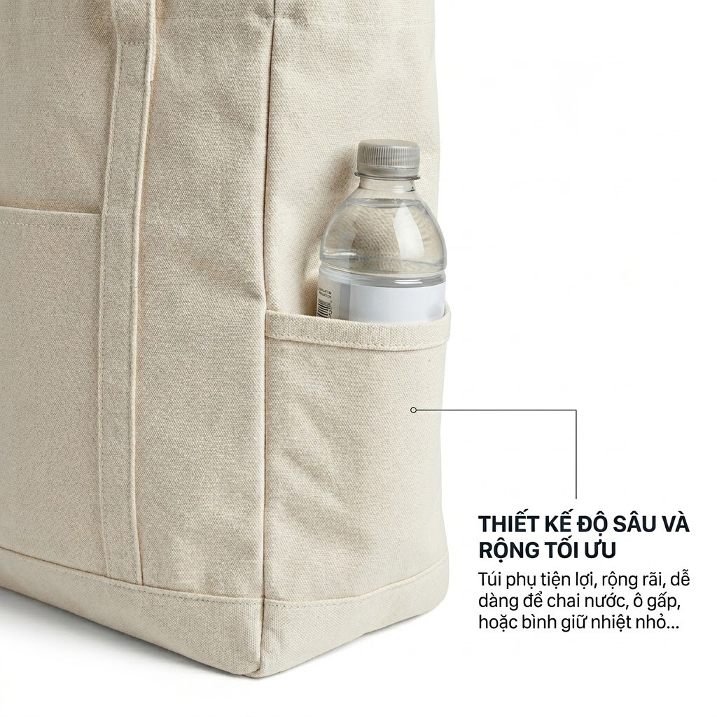 Túi Tote Vải Canvas Nữ In Hình Văn Hóa Việt Nam ĐỘC LẬP TỰ DO HẠNH PHÚC Thời Trang a-tuima0020a