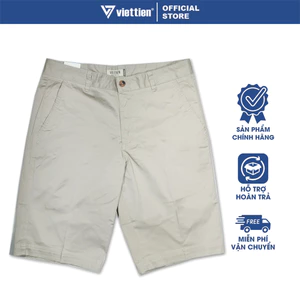 VIETTIEN SALE - QUẦN SHORT VIETTIEN, Màu Be, Họa Tiết Trơn, Form Regular, Chất liệu cao cấp