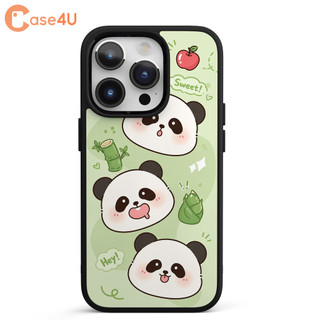Ốp Lưng Cho iPhone Samsung, Ốp Cứng Viền Dẻo Hình Gấu Trúc Xanh Cute Kawaii, Panda Sweet