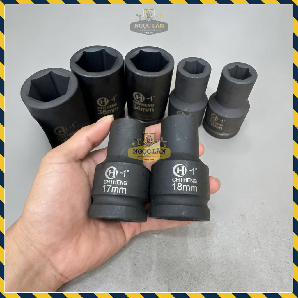 [Nội địa Trung] Đầu Tuýp 1 Inch Vặn Ốc CHI HENG cao 80mm Chuyên Dụng Thép Cr-Mo Chịu Lực Cao